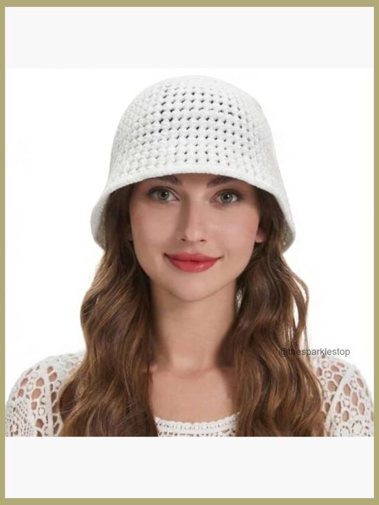 Handmade Crochet Knit Cotton Bucket Hat Floral Summer Accessory main image 4
